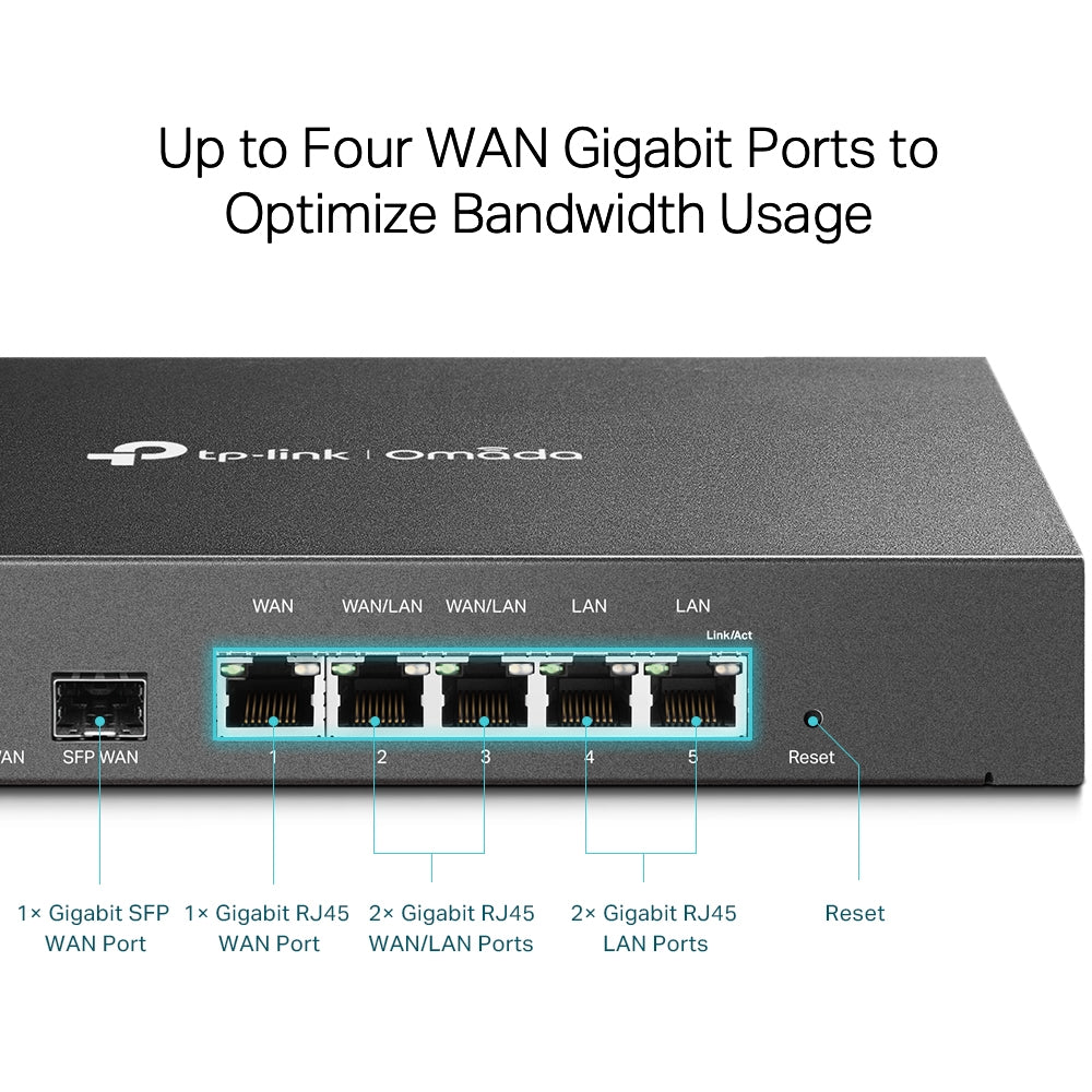 TP-Link TL-ER7206 Omada Gigabit VPN Router | 1 x Gigabit SFP, 5 x Gigabit RJ45 Ports TP-Link TL-ER7206 Omada Gigabit VPN Router | 1 x Gigabit SFP, 5 x Gigabit RJ45 Ports
